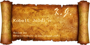 Kobelt Jolán névjegykártya