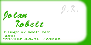 jolan kobelt business card